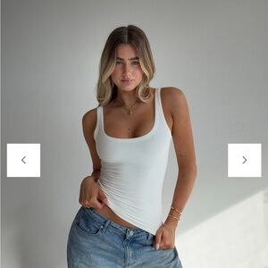 All For Mimi White Tank Top